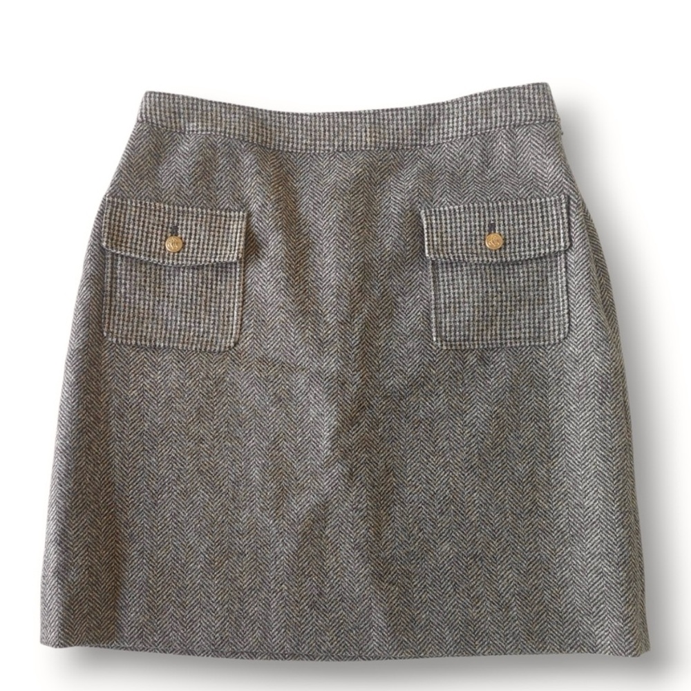 Brooks Brothers Red Fleece Herringbone 100% Wool Skirt